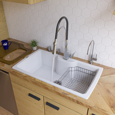 34.63'' L Single Bowl Granite Kitchen Sink