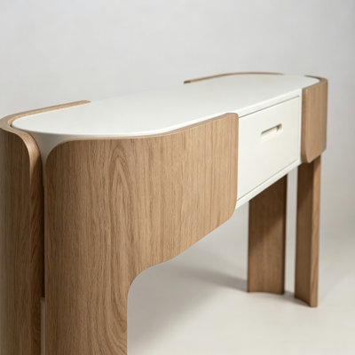 Mid Century Solid Wood Console Table