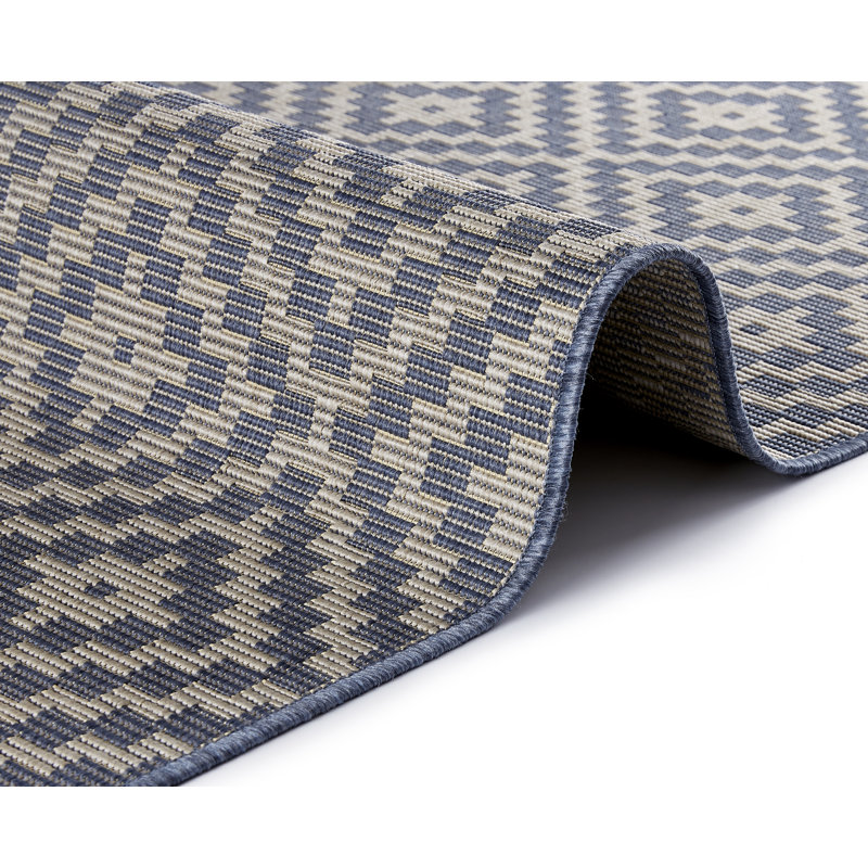 Breeze Flatweave Blue/Beige Rug, Rectangle 80 x 150cm