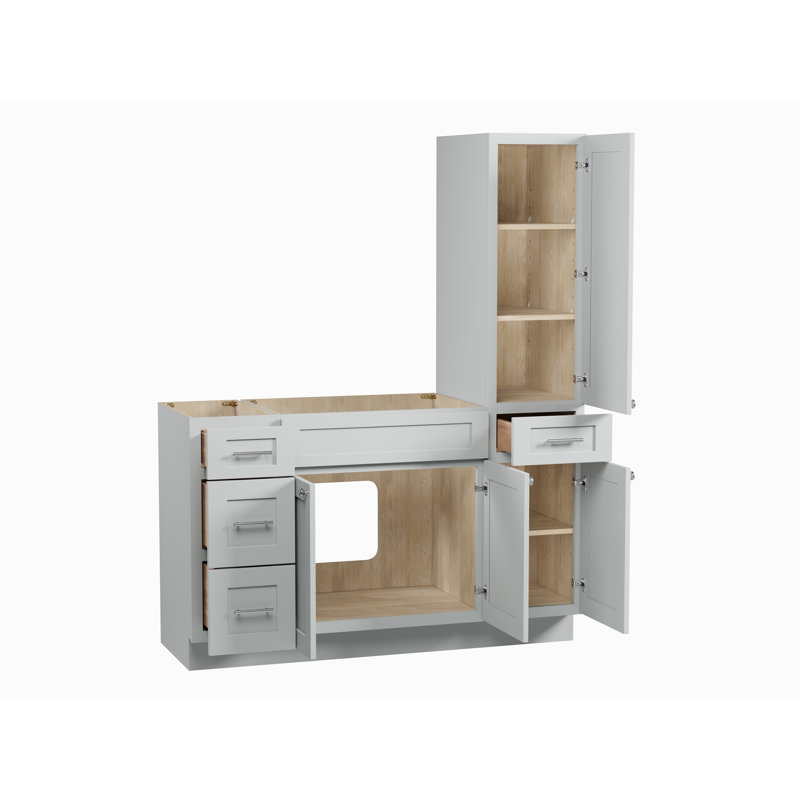 Meuble-lavabo simple 57 po Disar, Gris