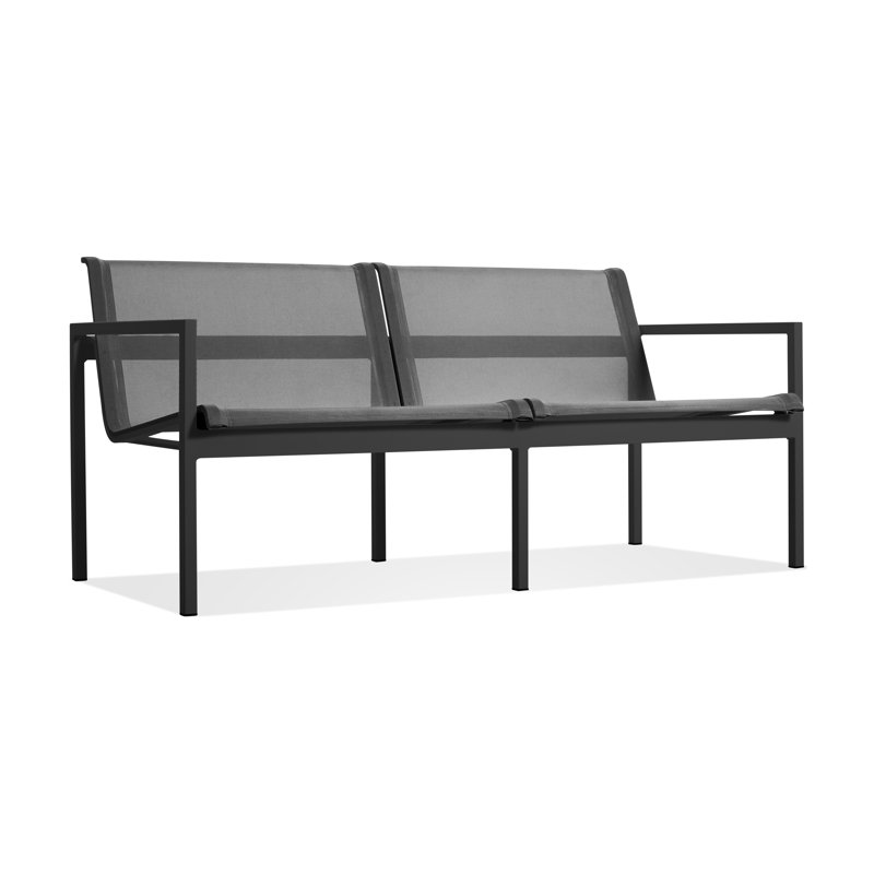 Skiff 56'' Wide Straight Powder Coated Aluminum Loveseat, Carbon