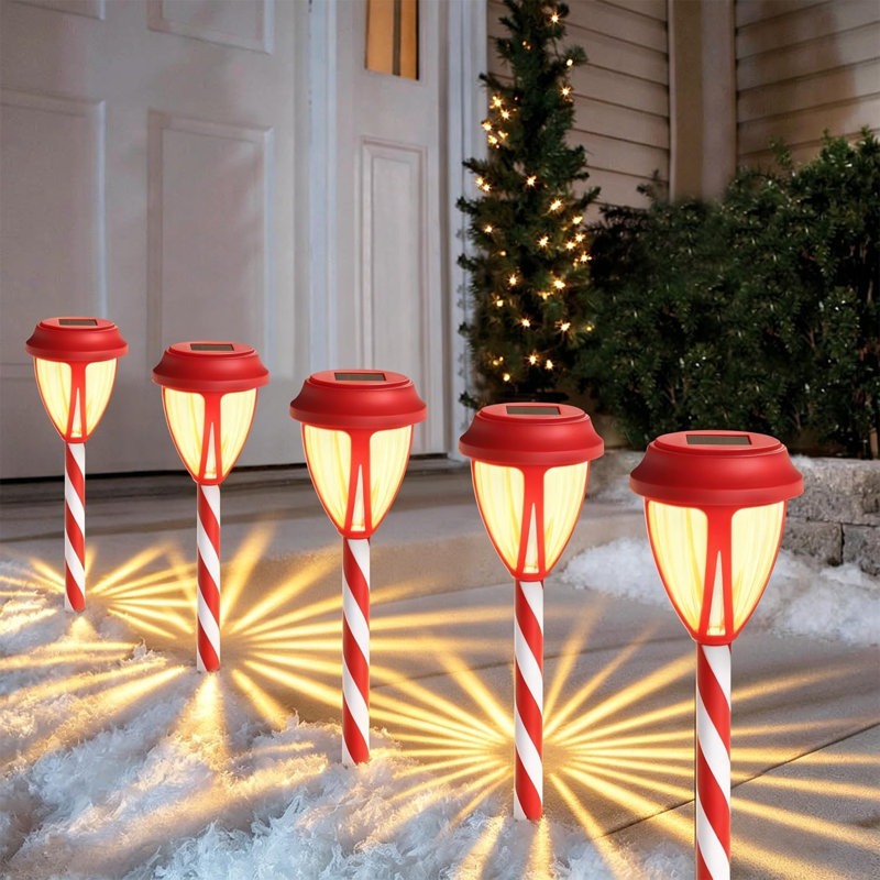 Ensemble de 4 lumières de Noël imperméables pour allées, trottoirs et jardin