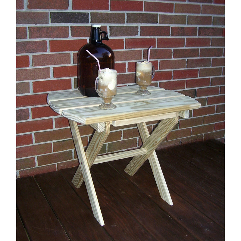Anika Rectangular Pine Folding Outdoor Side Table , 18'' in. W 16'' in. D, Unfinished