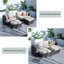 Rattan Outdoor Daybed Set With 10cm Cushions – Sofa, 2 Ottomans & End Table-29997071