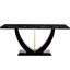 Table de salle à manger en forme de marbre noir avec 8 chaises ergonomiques personnalisables en marbre 71 po x 35,4 po et chaises confortables-310970242