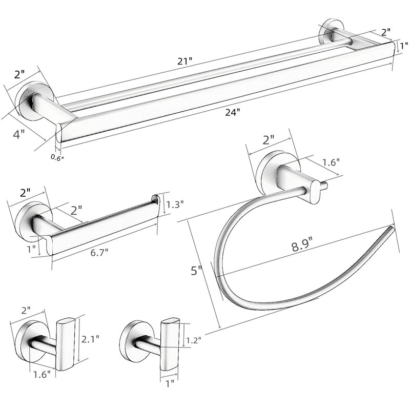 5 - Piece Bathroom Hardware Set