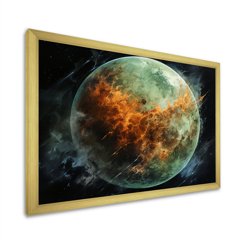" Orange Misty Earthen ", Gold Single Picture Framed, 24" H x 32" W x 1" D
