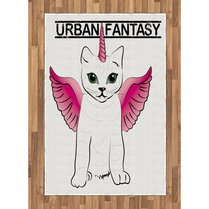 Tapis décoratif Fontenot Unicorn, Rectangle— 4 pi x 5 pi 8 po