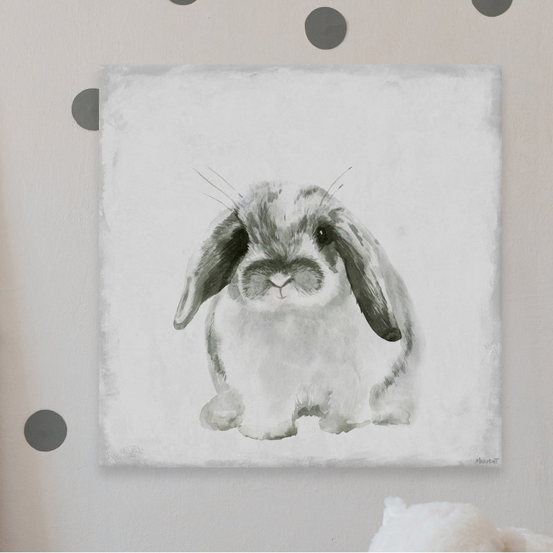 «Bunny Mustache», reproduction sur toile tendue, H 18 po x l 18 po x 1,5 po