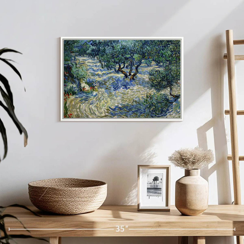 Olive Orchard 1889, Cadre flottant blanc, 19 po x 13 po