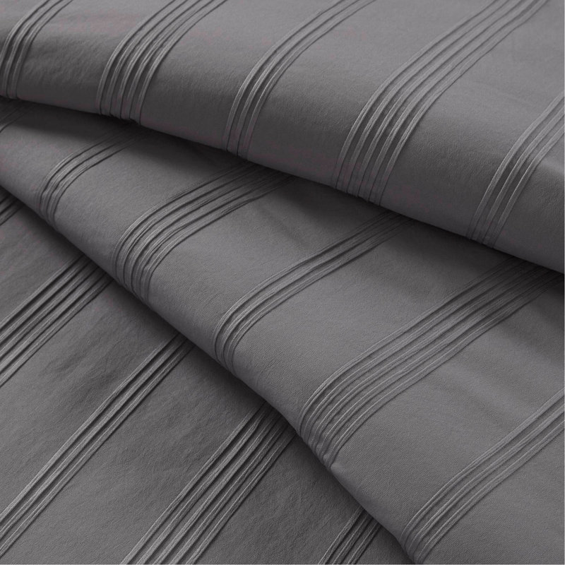 Ensemble de housse de couette 3 pièces, Gris anthracite, King Duvet Cover + 2 Standard Shams