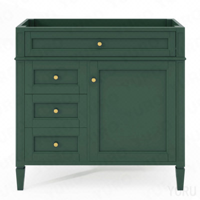Meuble-lavabo de 36 po sans lavabo supérieur, armoire de rangement moderne avec 2 tiroirs et un tiroir basculant, structure en bois massif (n'inclut pas le lavabo; remplacez Wf315154aaf)