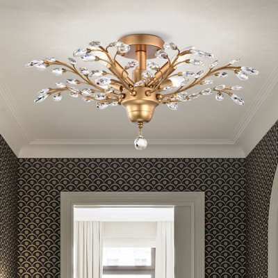 Plafonnier encastré 4 lumières 23,6 po Aamnah