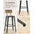 Set Of 2 Bar Stools, Bar Height Stools, Tall Bar Stools With Back, Bar Chairs, Steel Frame, Industrial Style-142944063