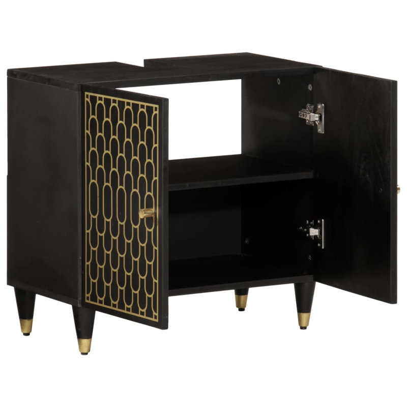 62cm Bathroom Vanity Base Only, Black
