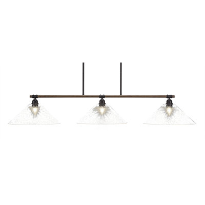 Blacksmith 3 Light Bar Shown In Painted Wood-look Metal & Dark Granite Finish With 16" Glass