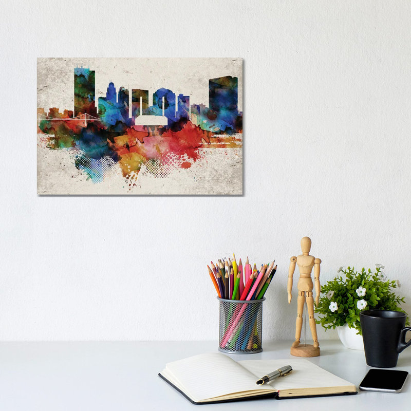 Toledo Abstract Skyline by WallDecorAddict - Wrapped Canvas Print, 20.32cm H x 30.48cm W x 1.91cm D
