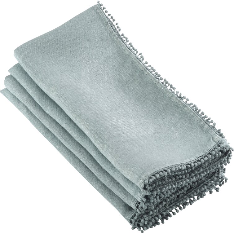 KAF Home Chateau Easy-Care Cloth Dinner Napkins, Set of 12 - Gray