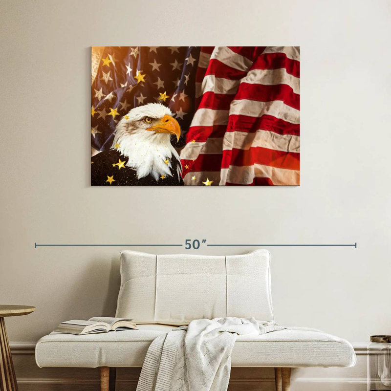 Brampt American Flag With Bald Eagle