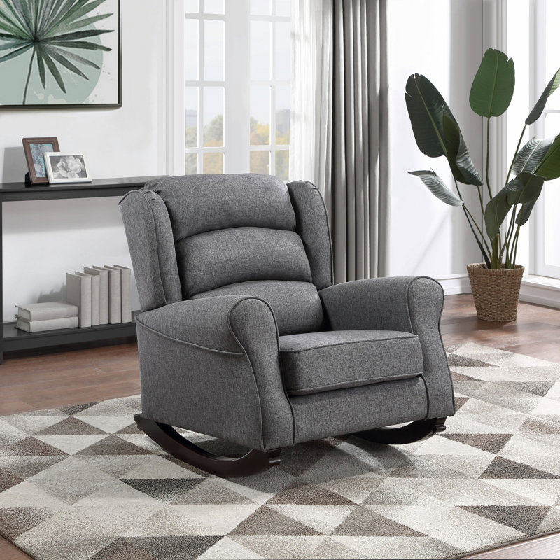 Fauteuil, chaise berçante avec pieds en bois