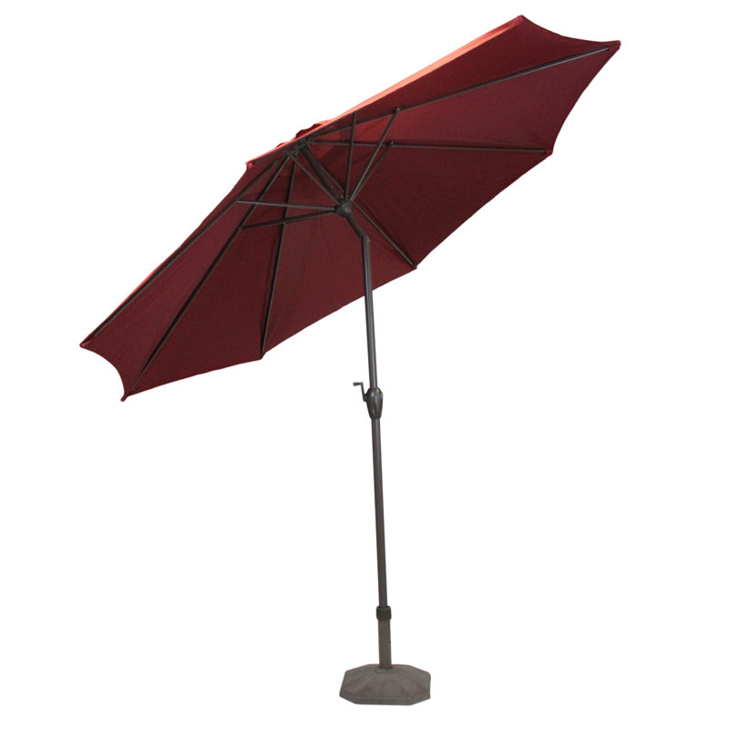 Parasol de marché 8 pi lb international, Inclinaison manuelle, Bourgogne
