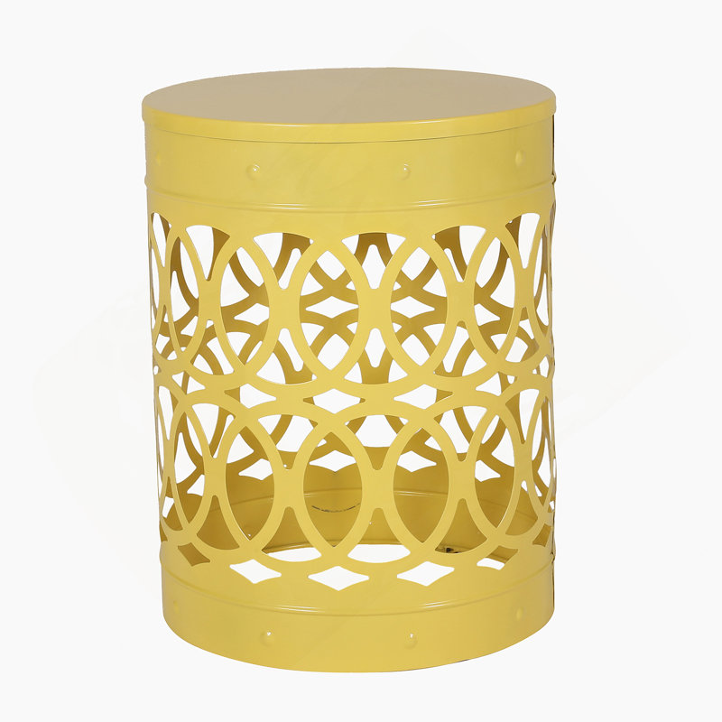 Metal End Table -Large, Yellow