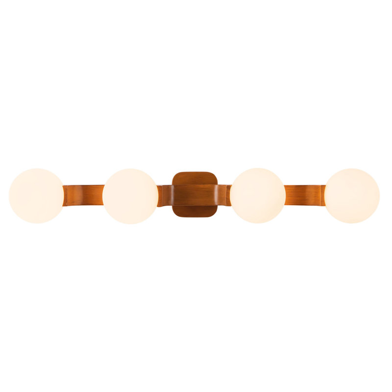 Briar 34-in Gold Bathroom Vanity Light, Walnut