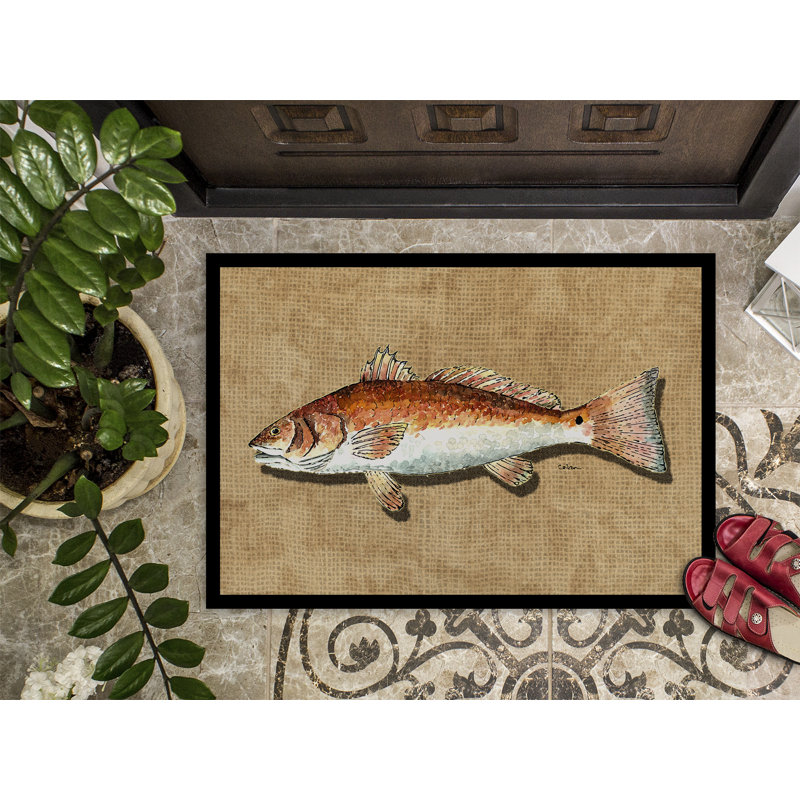Paillasson d’intérieur antidérapant tiernen Fish, Rectangle 1 pi 6 po x 2 pi 3 po