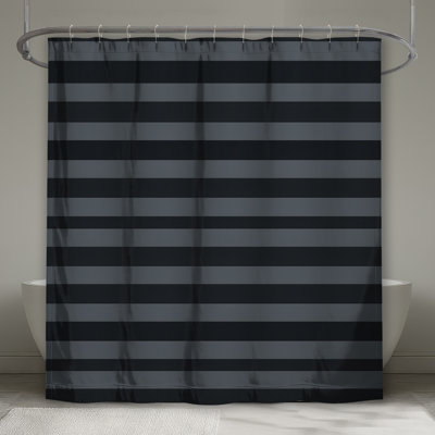 Rideau de douche à rayures - Motif de décor de salle de bain moderne