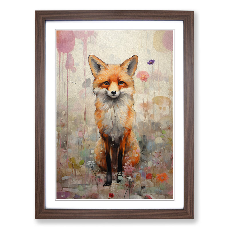Single Picture Frame Print on Wood, Walnut Framed, 46cm H x 34cm W