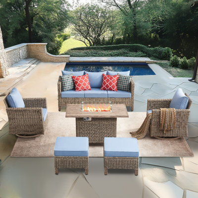 6 Piece Patio Conversation Sets With Fire Pit
