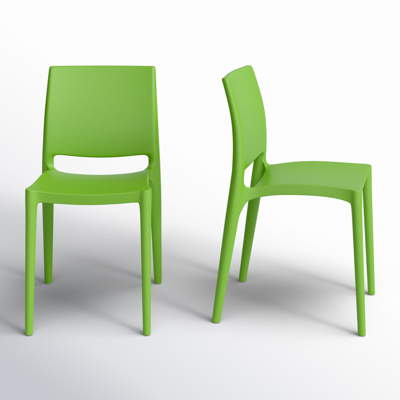 Burt Stacking Patio Dining Side Chair, Tropical Green