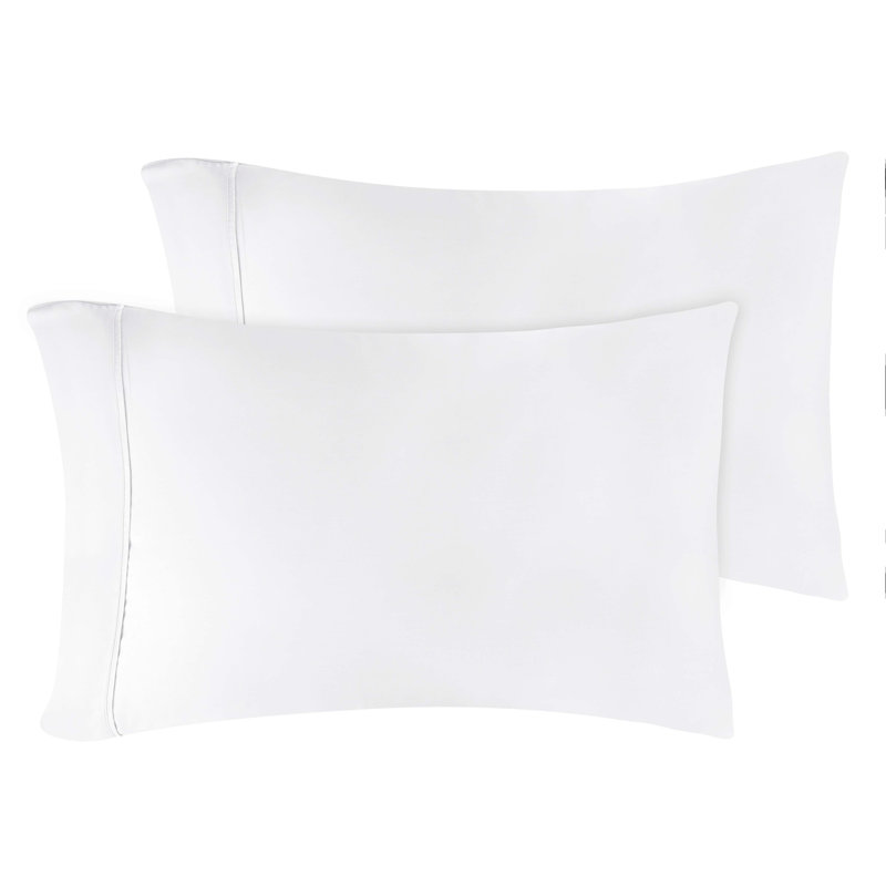 Modal From Beechwood 400 Thread Count Lightweight Cooling Solid Pillowcases, White, Standard Pillowcase