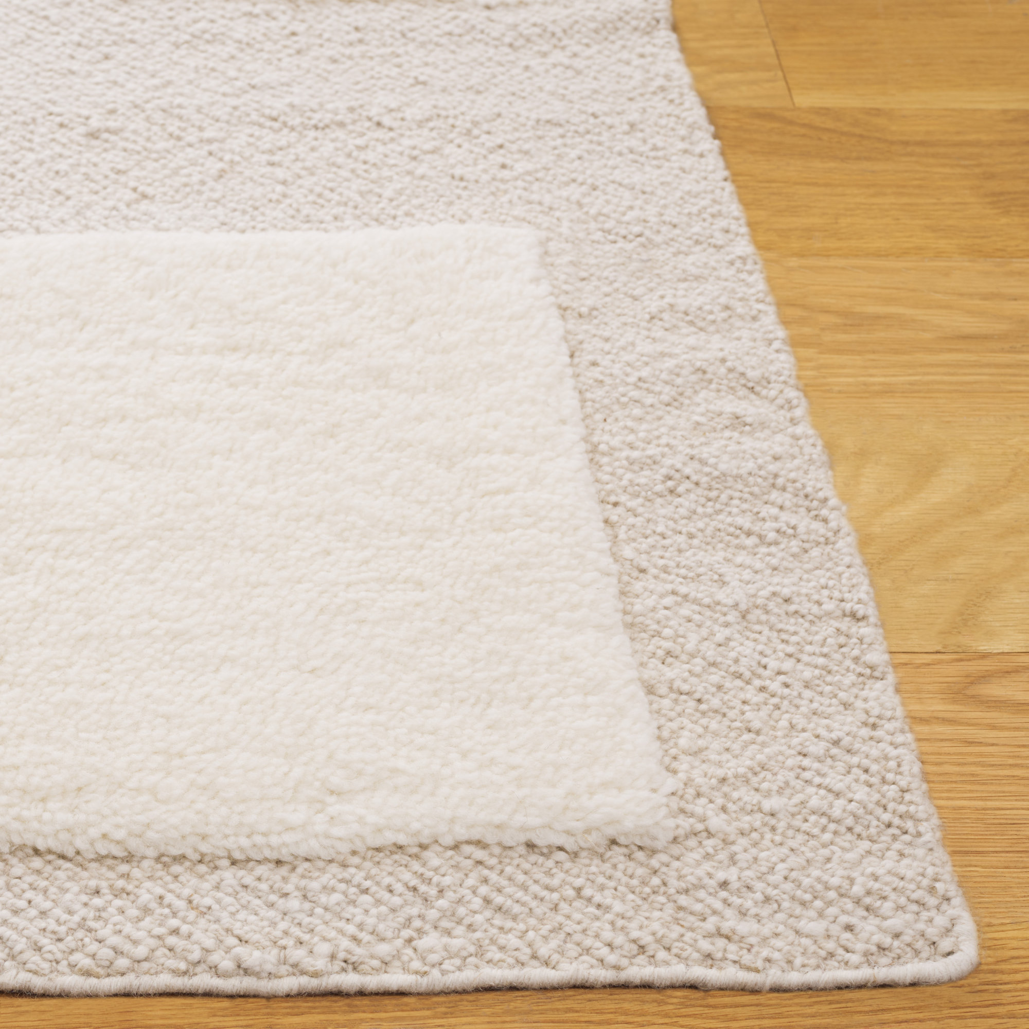 Mullen Wool Ivory Rug, Square 6'
