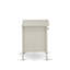Ensemble de chambre à coucher 2 pièces - Structure de lit capitonnée à boutons - Tête de lit tapissier en tissu de velours blanc lin et table de chevet au fini crème au beurre brossé-491989087-491989086