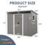 Remise de rangement extérieure de 4 pi x 8 pi avec remise de sol en résine avec porte-fenêtre, imperméable et verrouillable pour patio, cour, noir