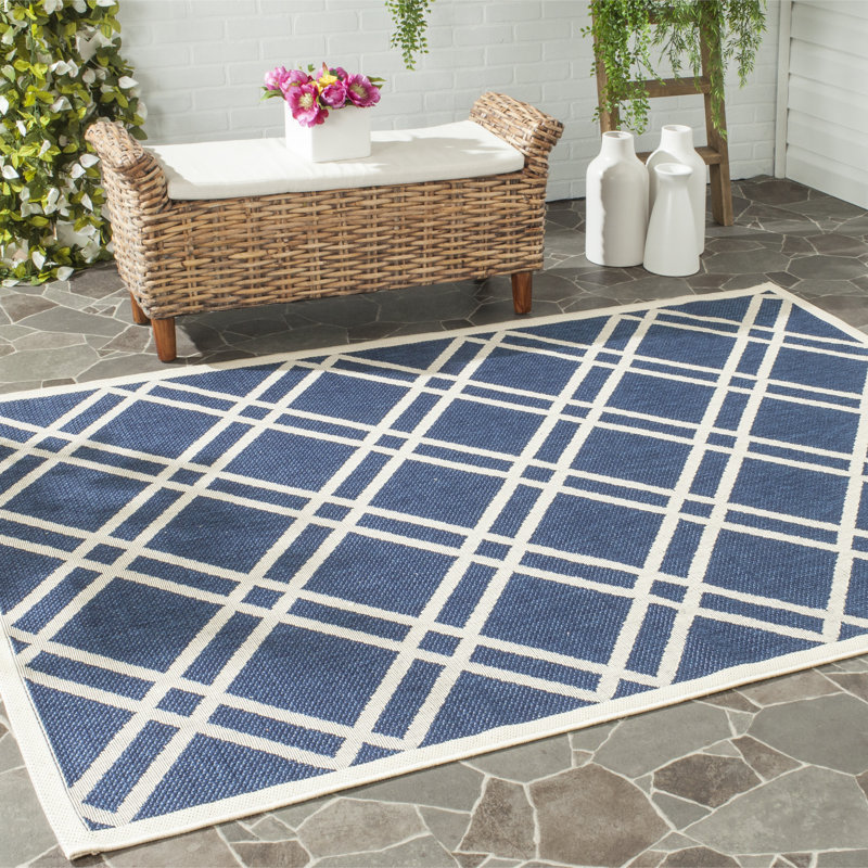 Tapis d'intérieur / extérieur à motif géométrique Vondrus Performance, Rectangle 6 pi 7 po x 9 pi 6 po