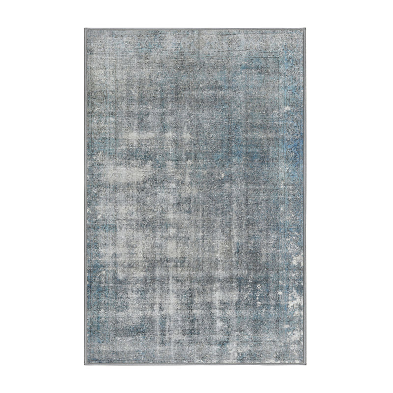 Tapis gris/vert traditionnel, Rectangle 4 pi x 6 pi