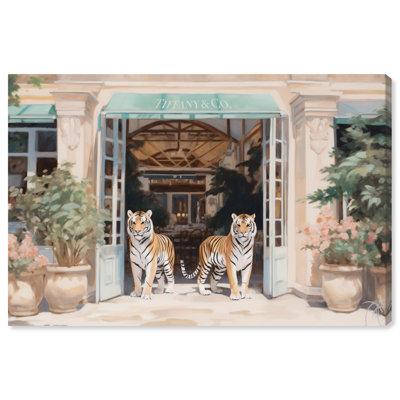 «Tiger Plaza», toile colorée, art mural par Art Remedy