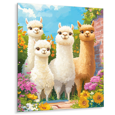 Caricature d'Alpaga murmurant des ombres - animaux, impression murale en métal