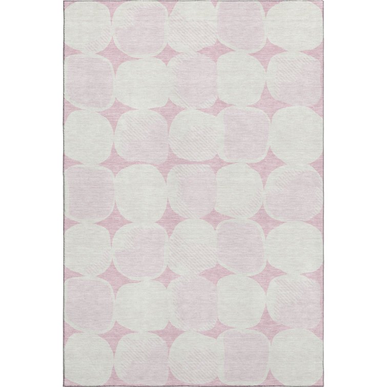 Premium Machine Washable Prisco Pink Rug