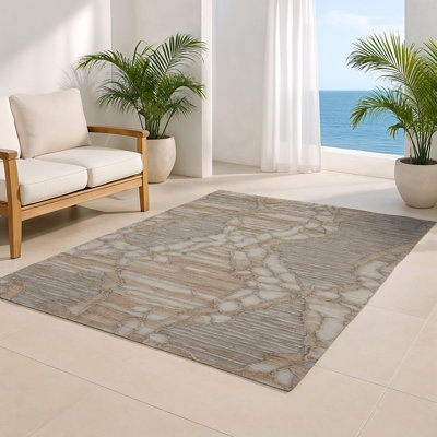 Tapis intérieur et extérieur gris Nature