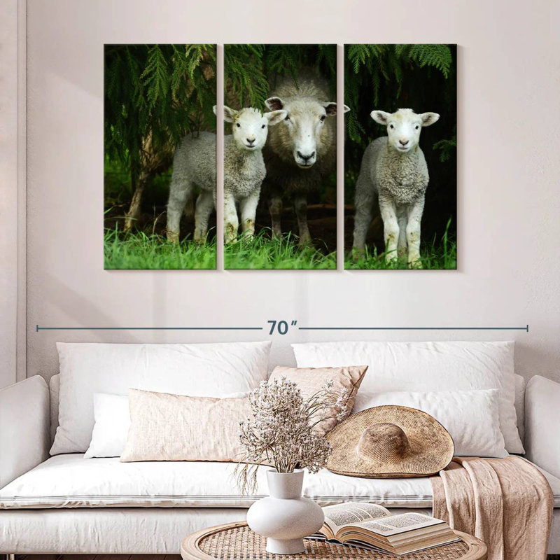 Brampt Sheep Family, 32" H x 50" W