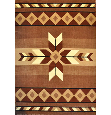 Tapis brun de style Sud-Ouest Esme