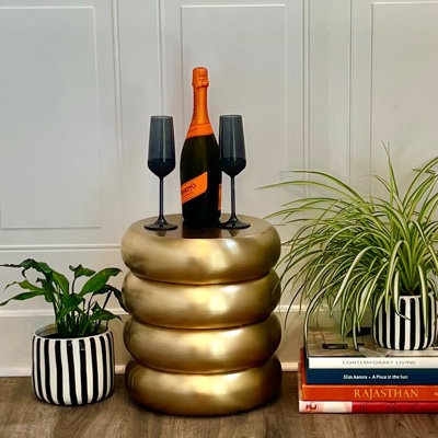 Modern Golden Stack End Table