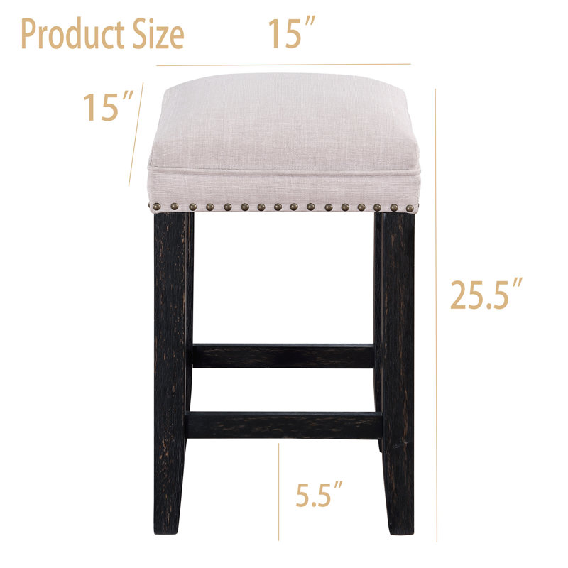 Tabouret de bar 25,5 po avec coussin Rhondalyn