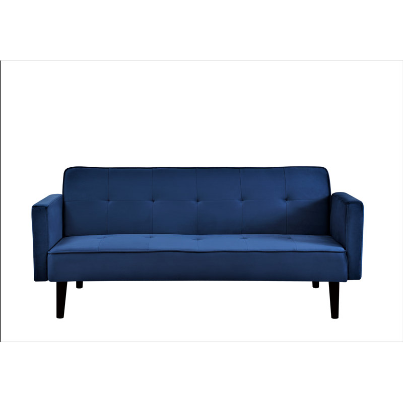 tufted design 72'' wide convertible sofa, Deep Blue