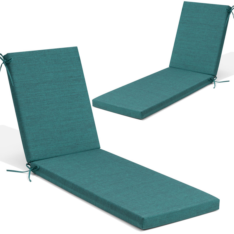 Ensemble de coussins de chaise longue d'extérieur 21 po x l 72 po x P 2,75 po (ensemble de 2), 2, Vert malachite