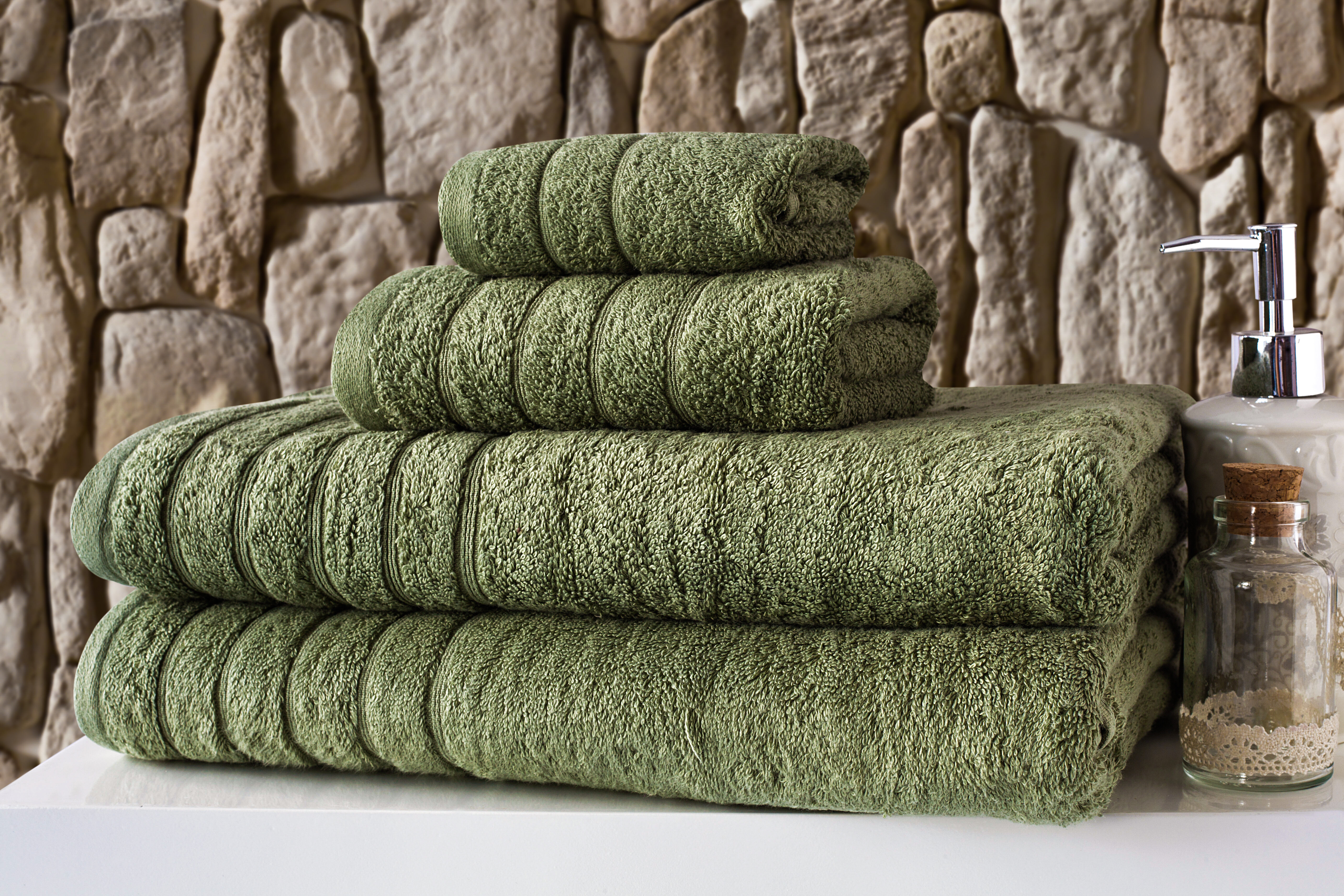 Classic Turkish Towels Luxury Ribbed Bath Towels - Soft Thick