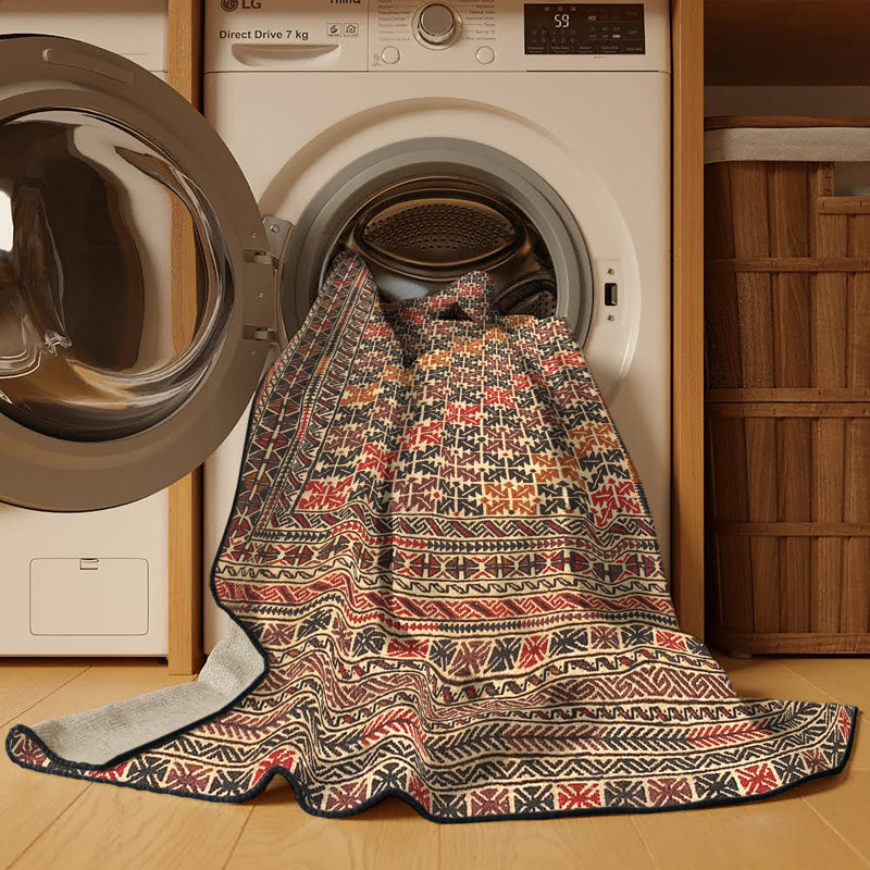 Tapis 100% traditionnel lavable à la machine 2768, Rectangle 4 pi x 6 pi